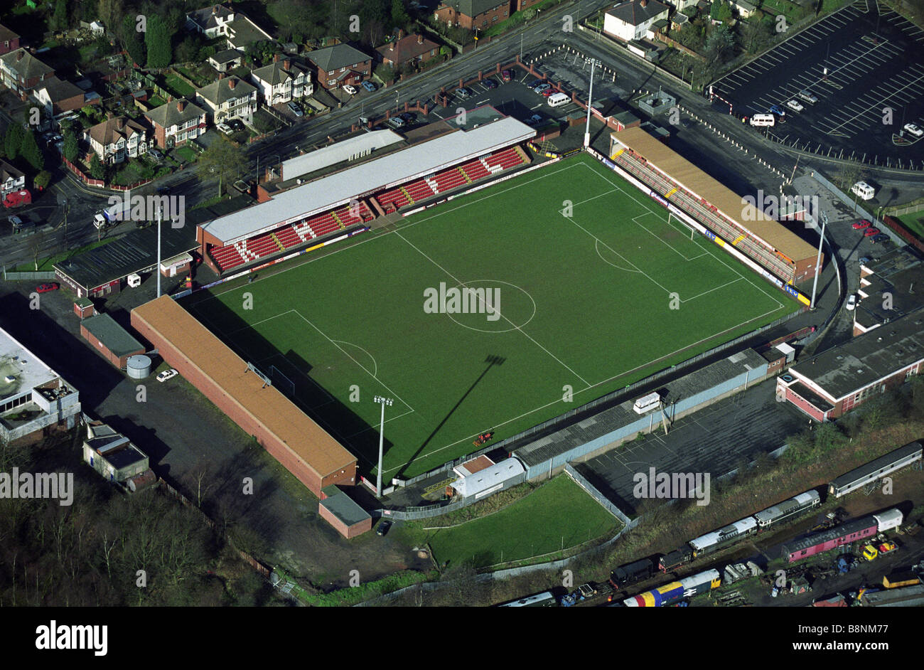 Luftaufnahme des Aggborough Stadion Kidderminster Harriers Fußballverein Boden Worcestershire England Uk Stockfoto