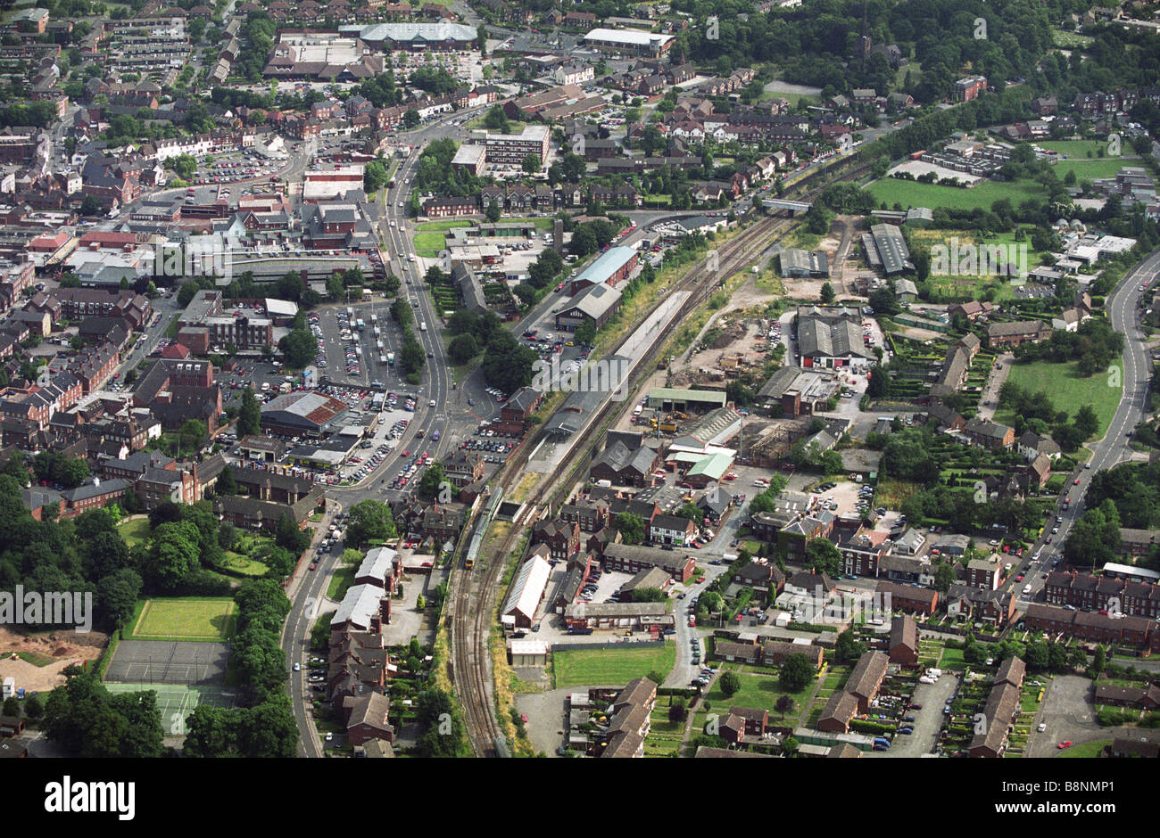 Luftbild von Lichfield und Railway Station Staffordshire England Uk Stockfoto