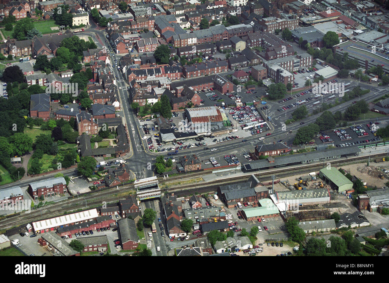 Luftaufnahme von Lichfield an der Kreuzung von St John Street und Birmingham Road Staffordshire England Uk Stockfoto