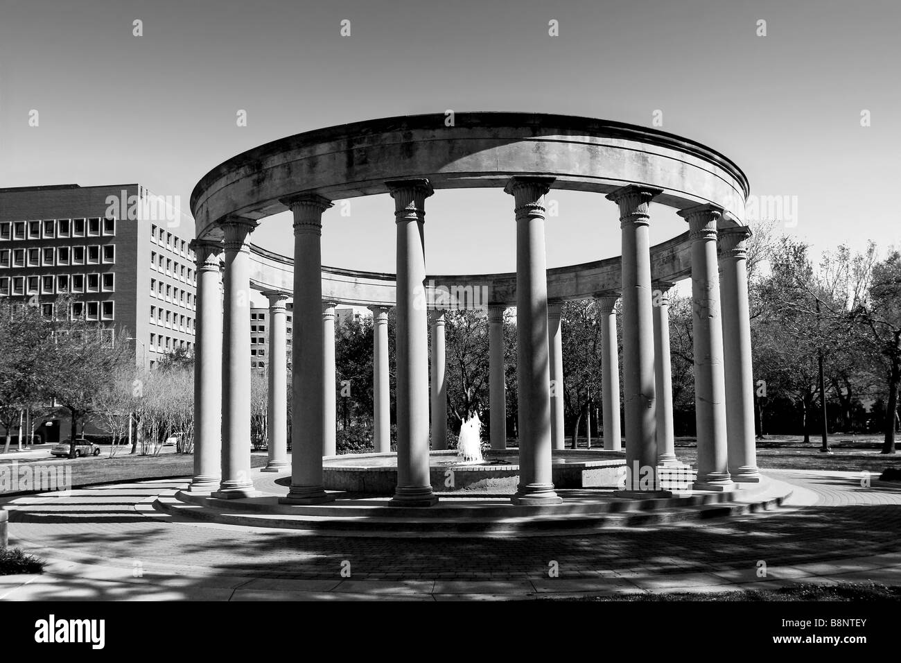 Mecom Rockwell Brunnen und Kolonnade - Houston, TX USA Stockfoto