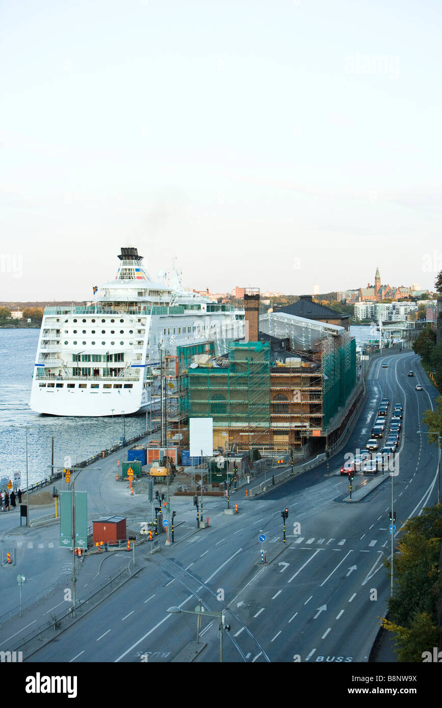 Schweden, Stockholm. Baustelle am Hafen Stockfoto
