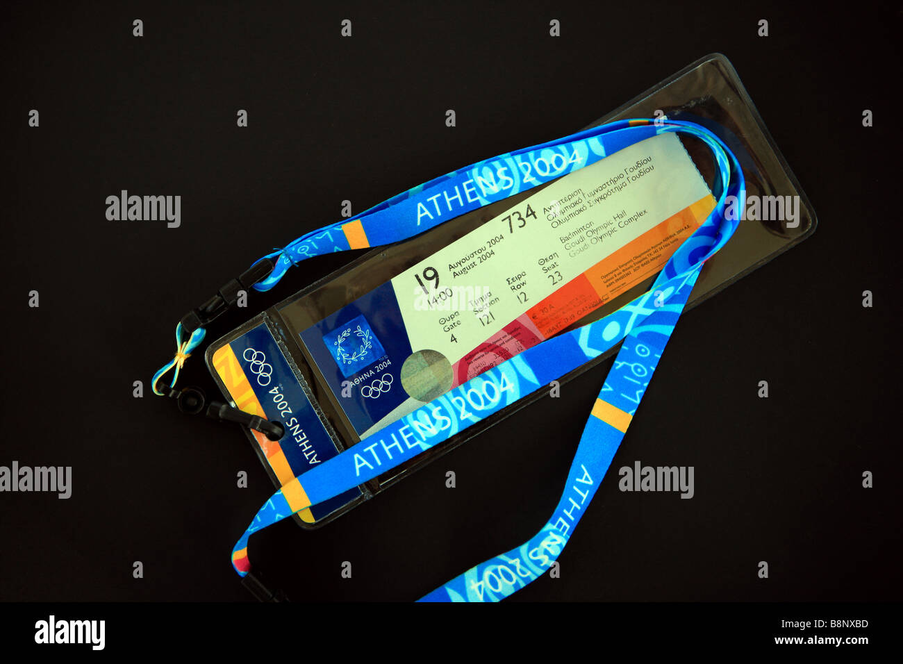 Ticket für eine Veranstaltung bei den Olympischen Spielen Stockfoto