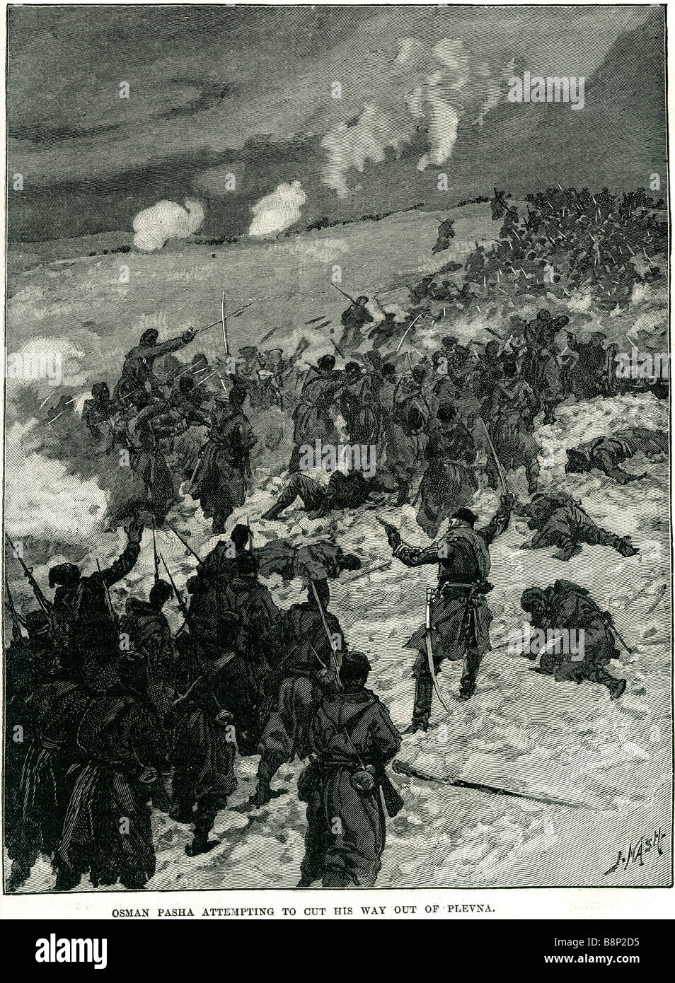 Osman Nuri Paşa versucht 1832 1900 Belagerung von Pleven 1877 Stockfoto