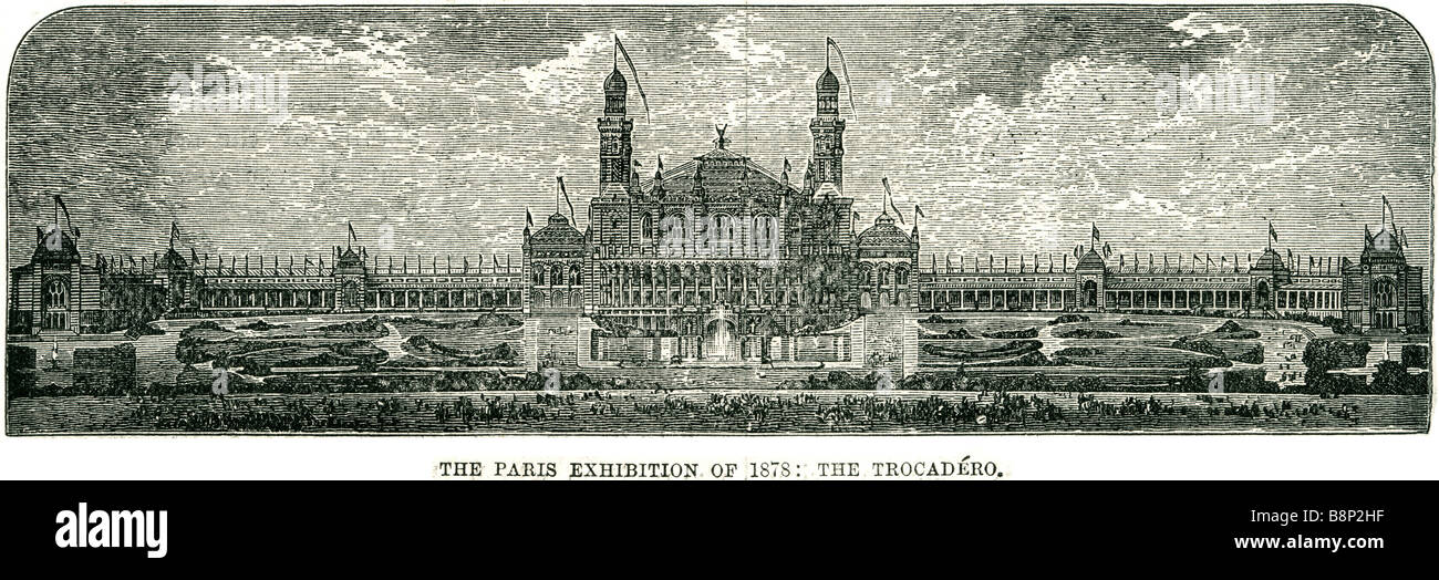 Ausstellung in Paris 1878 die Trocadero Frankreich Stockfoto