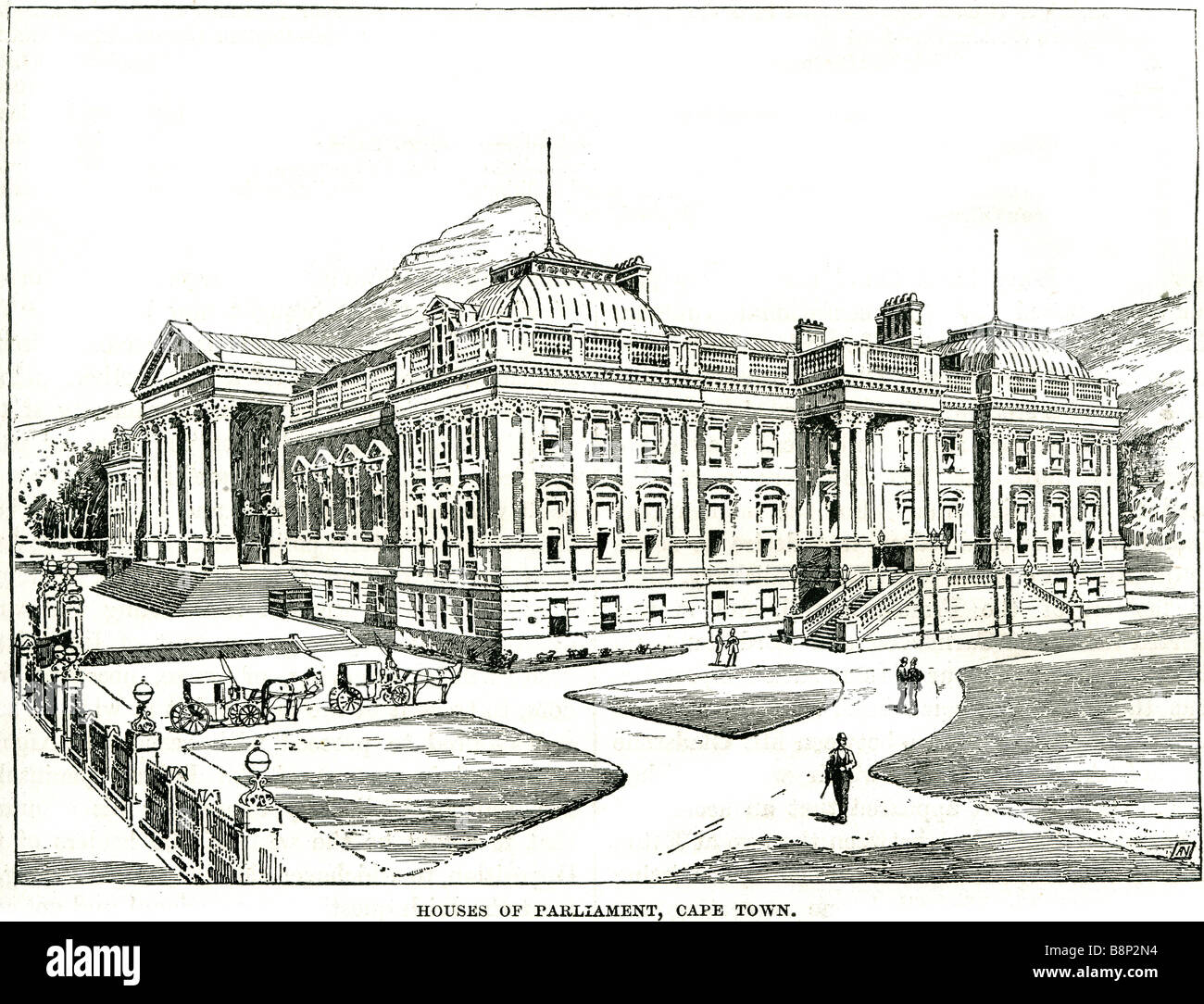 Häuser des Parlaments Kapstadt 1855 Edwardian Gebäude Stockfoto
