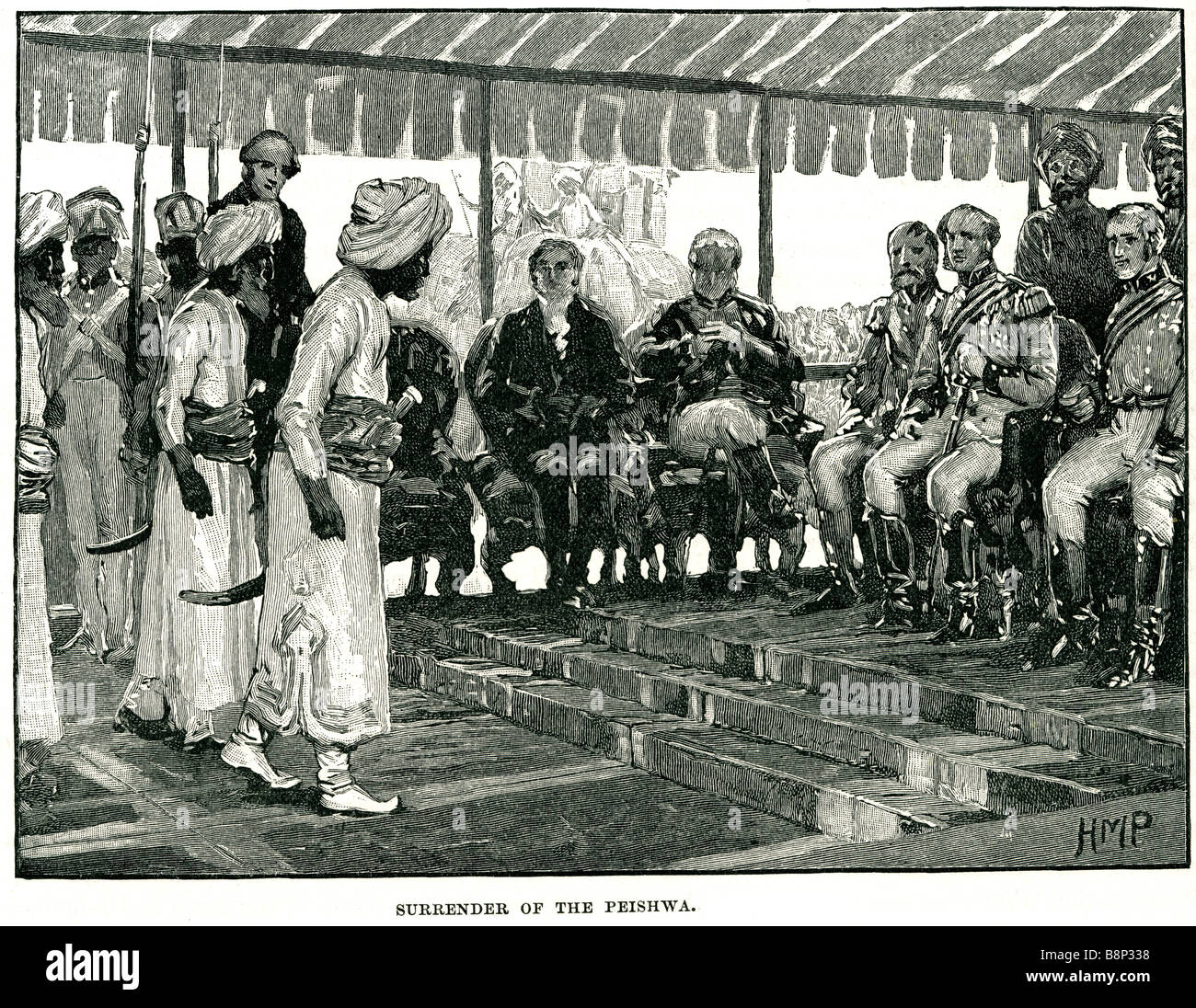 ergeben Peishwa 1818 Dritten Anglo-Maratha Krieg britische Indien Firma Maratha Reich Ostindien Stockfoto