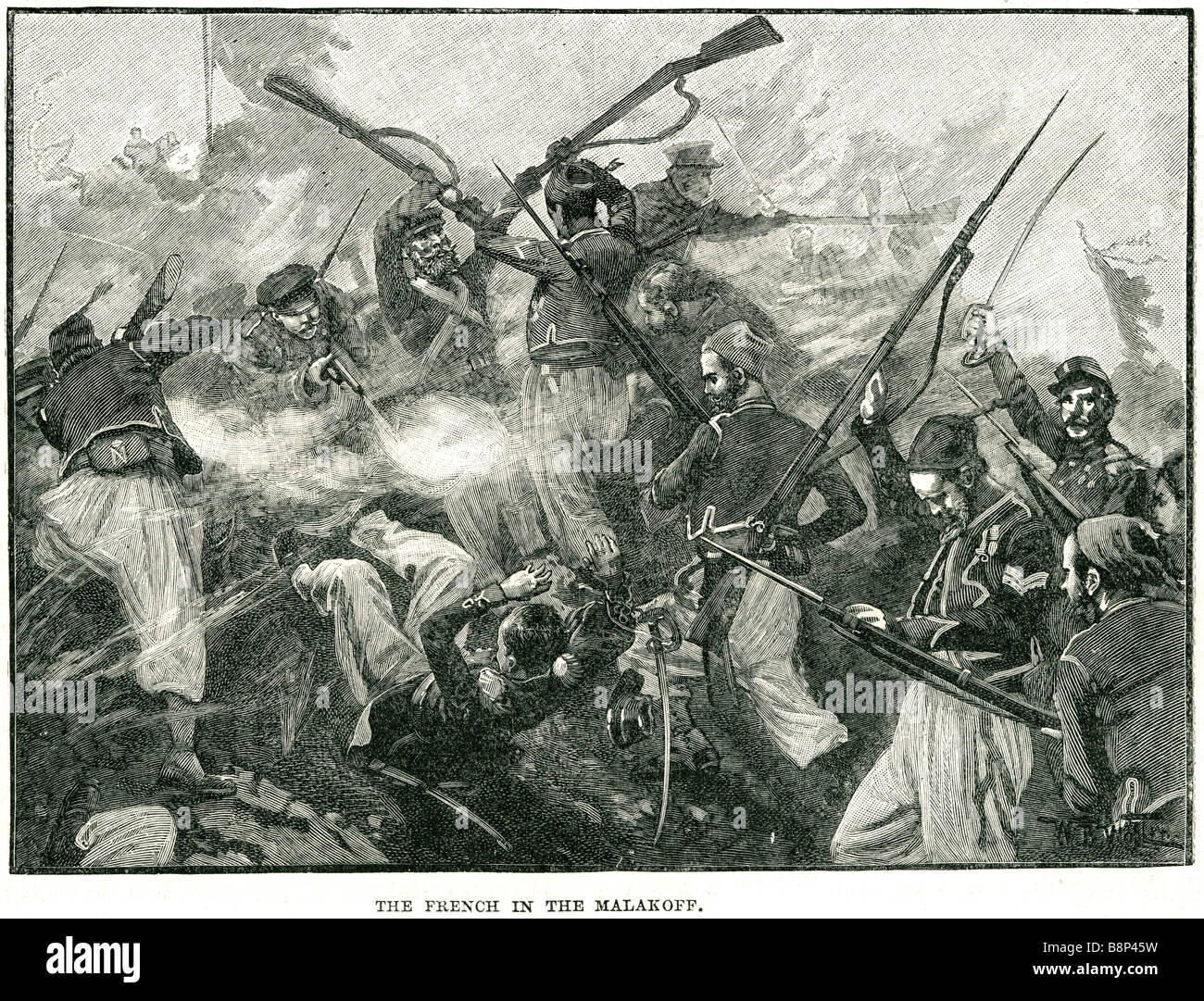 Schlacht von Malakoff 1855 Krim Krieg französisch russischen Belagerung von Sewastopol General MacMahon Französisch Stockfoto