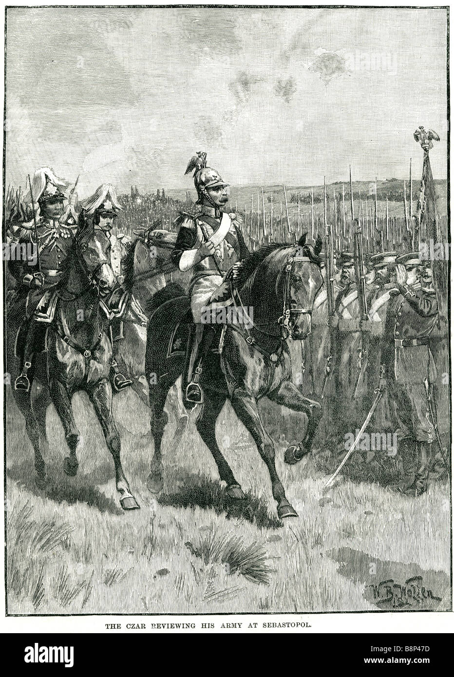 Zar Überprüfung seiner Armee Belagerung von Sewastopol 1855-56-Krim-Krieg Stockfoto Zar Überprüfung seiner Armee Belagerung von Sewastopol 1855-56-Krim-Krieg Stockfoto