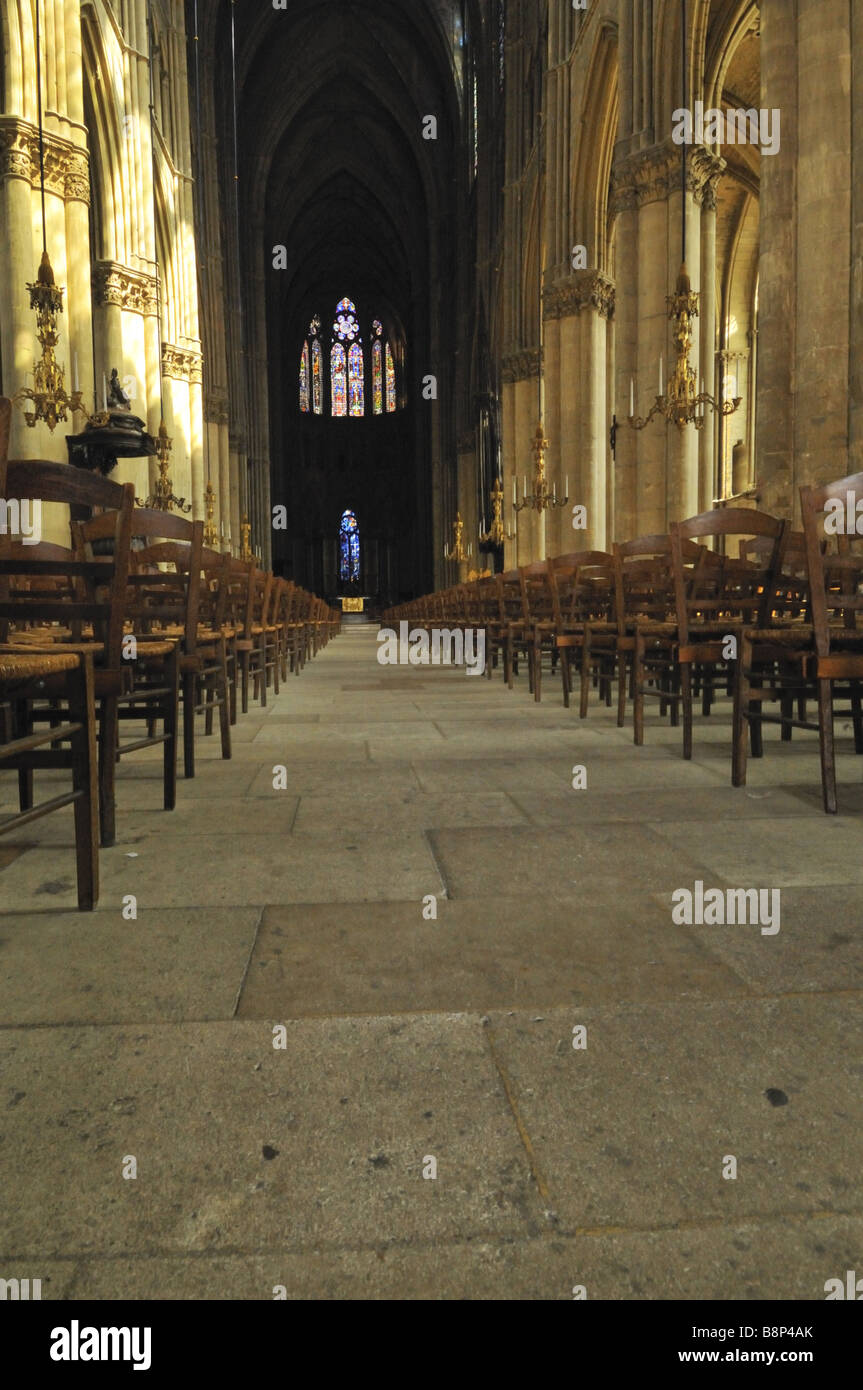 Kathedrale von Reims eine UNESCO-Website und der Ort der Krönung der ehemaligen Könige von Frankreich Stockfoto