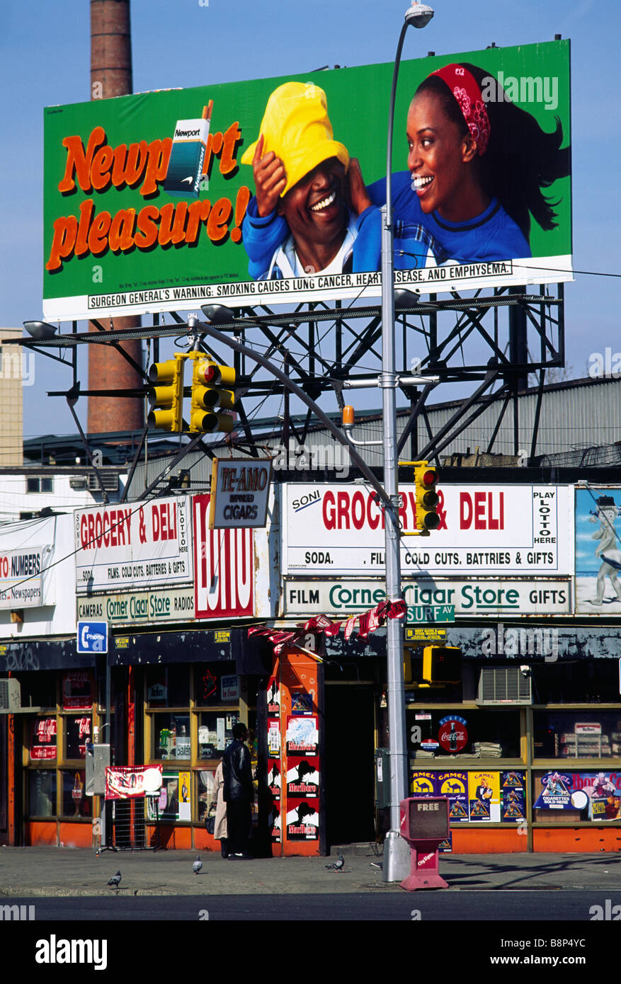 Gezielten Zigarettenwerbung, Brooklyn, New York Stockfoto