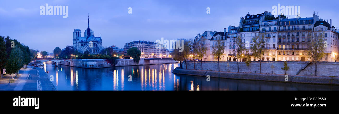 Notre Dame angesehen, über den Fluss Seine Paris-Frankreich Stockfoto