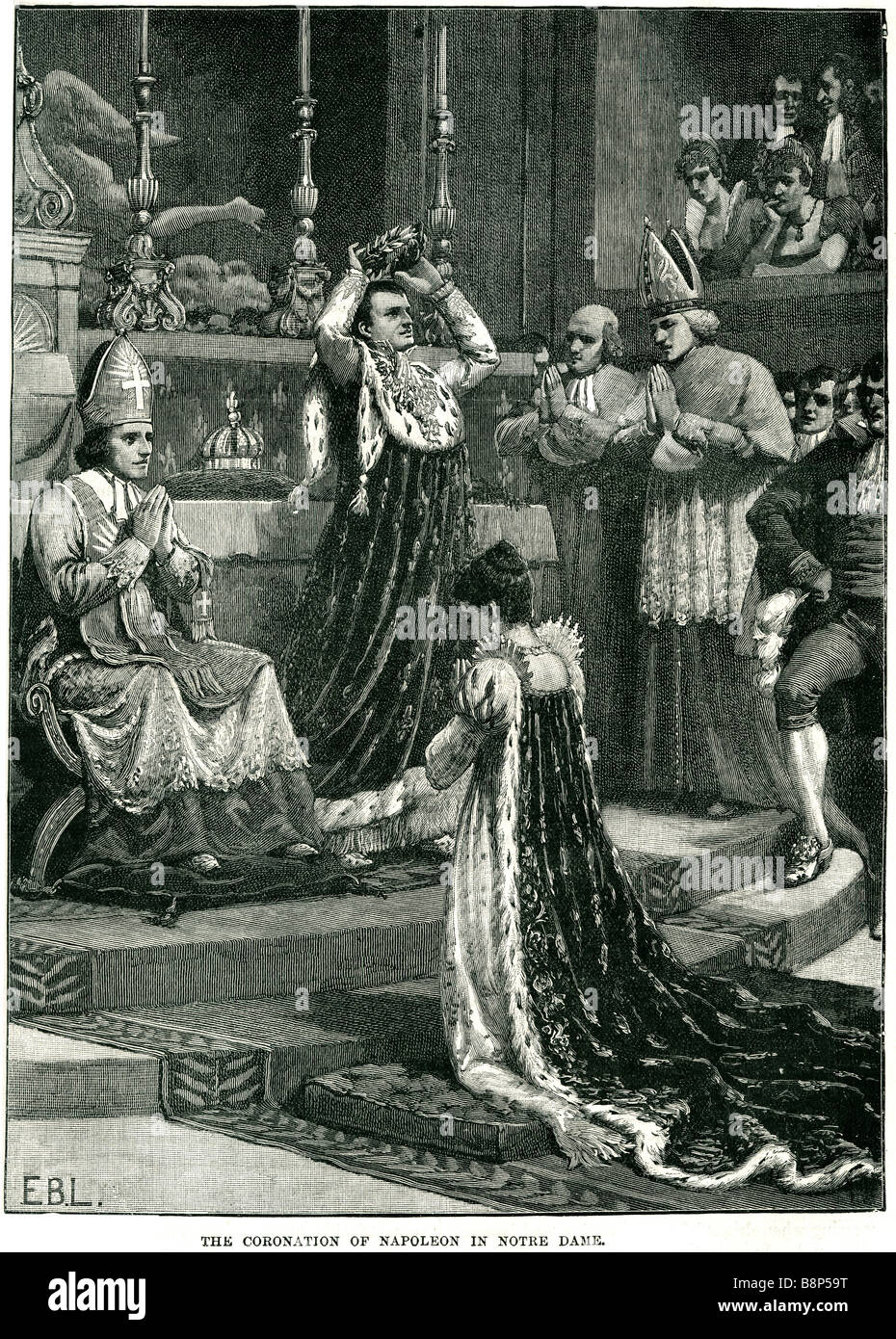 Krönung Napoleons Notre Dame 15. August 1769 – 5. Mai 1821 politischen Heerführer Kaiser Stockfoto