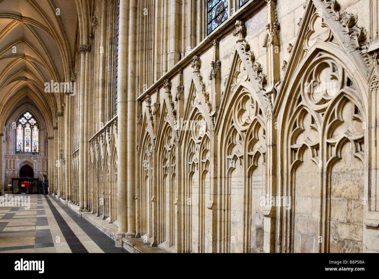 Eine Innenansicht des York Minster, York, England Stockfoto