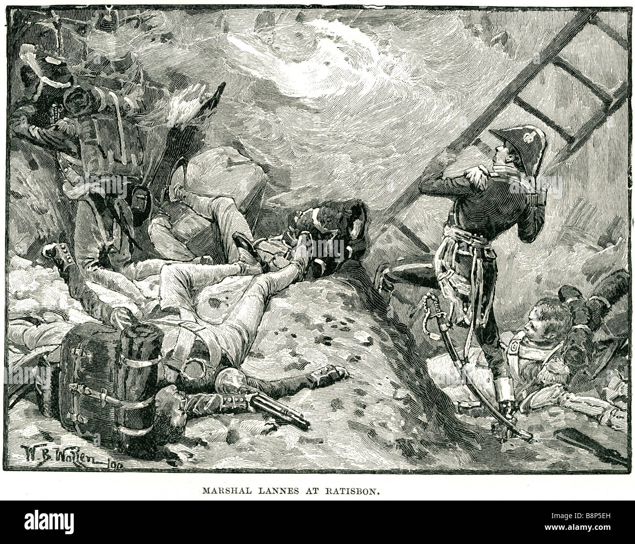 Marschall Lannes Regensburg 1809 Schlacht Regensburg Frankreich Österreich Baron de Coutaud Erzherzog Charles Stockfoto