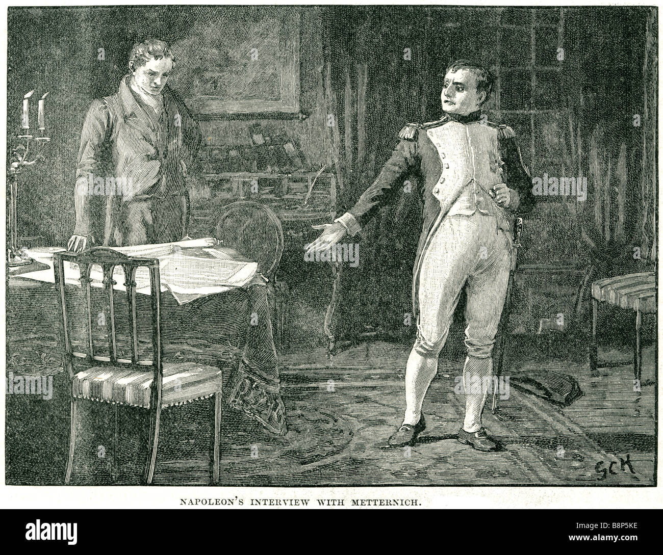 Napoleon-Interview mit Metternich Klemens Wenzel Fürst von Metternich deutschösterreichischen Politiker Staatsmann Napoleonischen Krieg Stockfoto