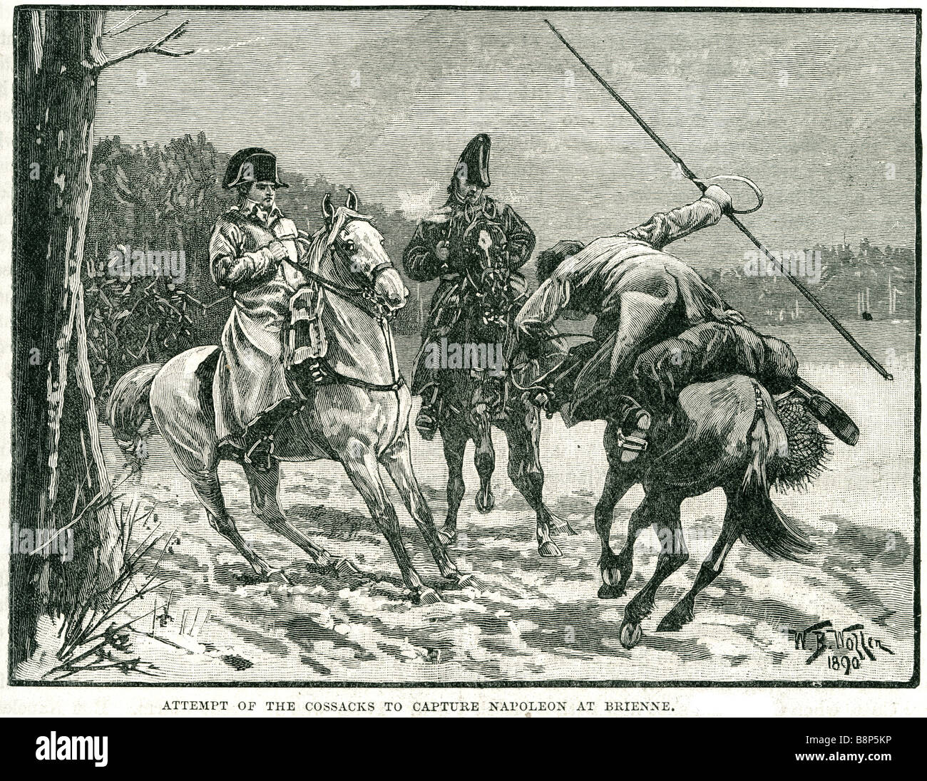 Kosaken um Napoleon Brienne zu erfassen versuchen Kosaken 29. Januar 1814 russische preußischen Stockfoto