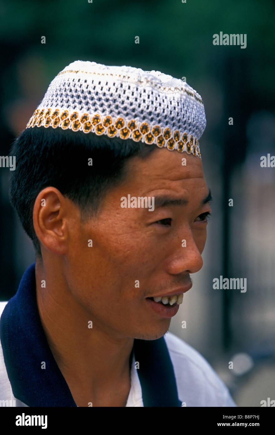 1, 1, Chinese, Chinesisch, Mann, erwachsener Mann, der muslimischen Mann, Muslimisches Viertel, Xian, Provinz Shaanxi, China, Asien Stockfoto
