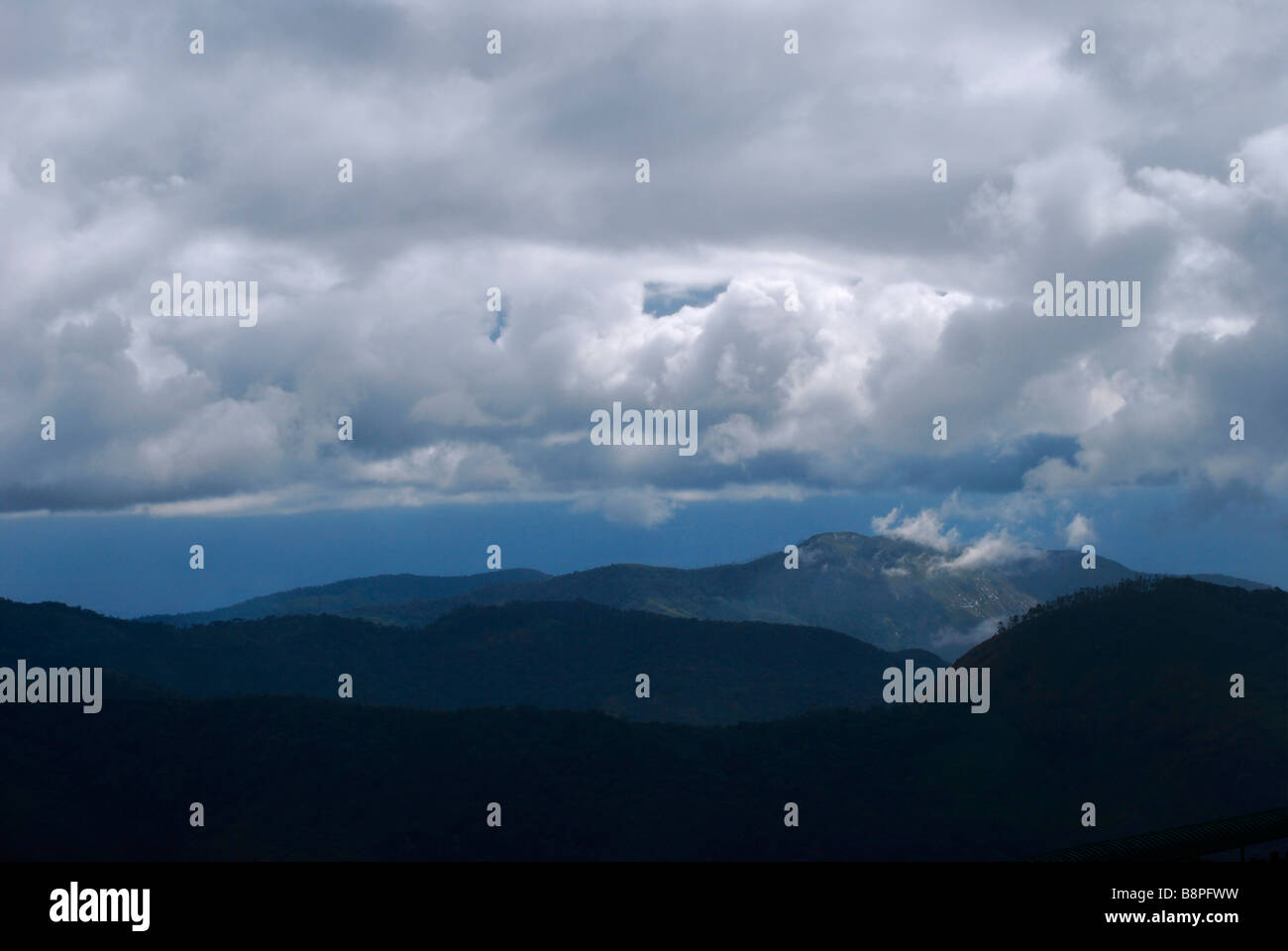 Cloud-küssen den Berg; Munnar Indien Stockfoto