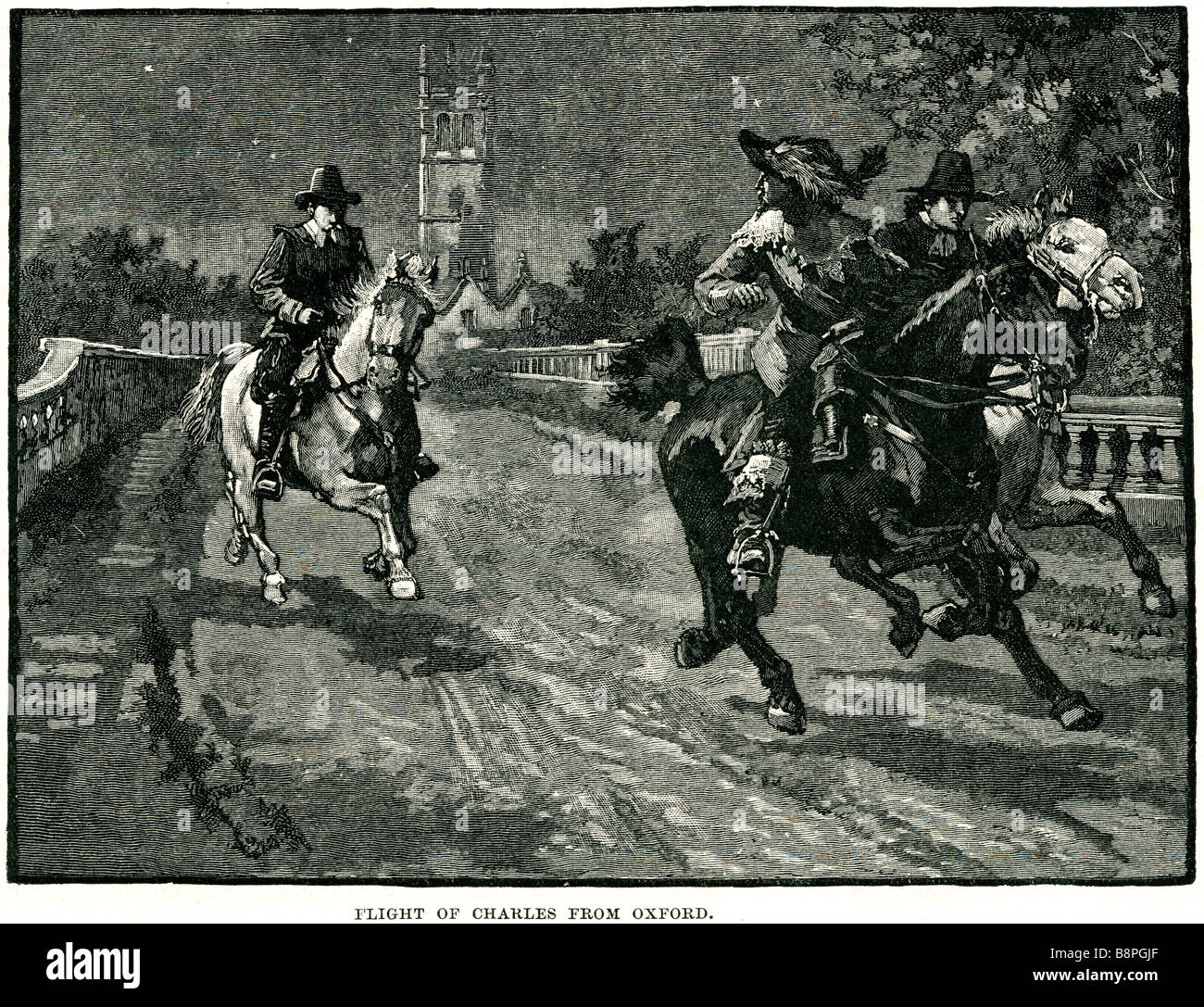 Flug von Charles von Oxford Charles ich (19 November 1600 – 30. Januar 1649) war König von England, Schottland und Irland von 27 M Stockfoto