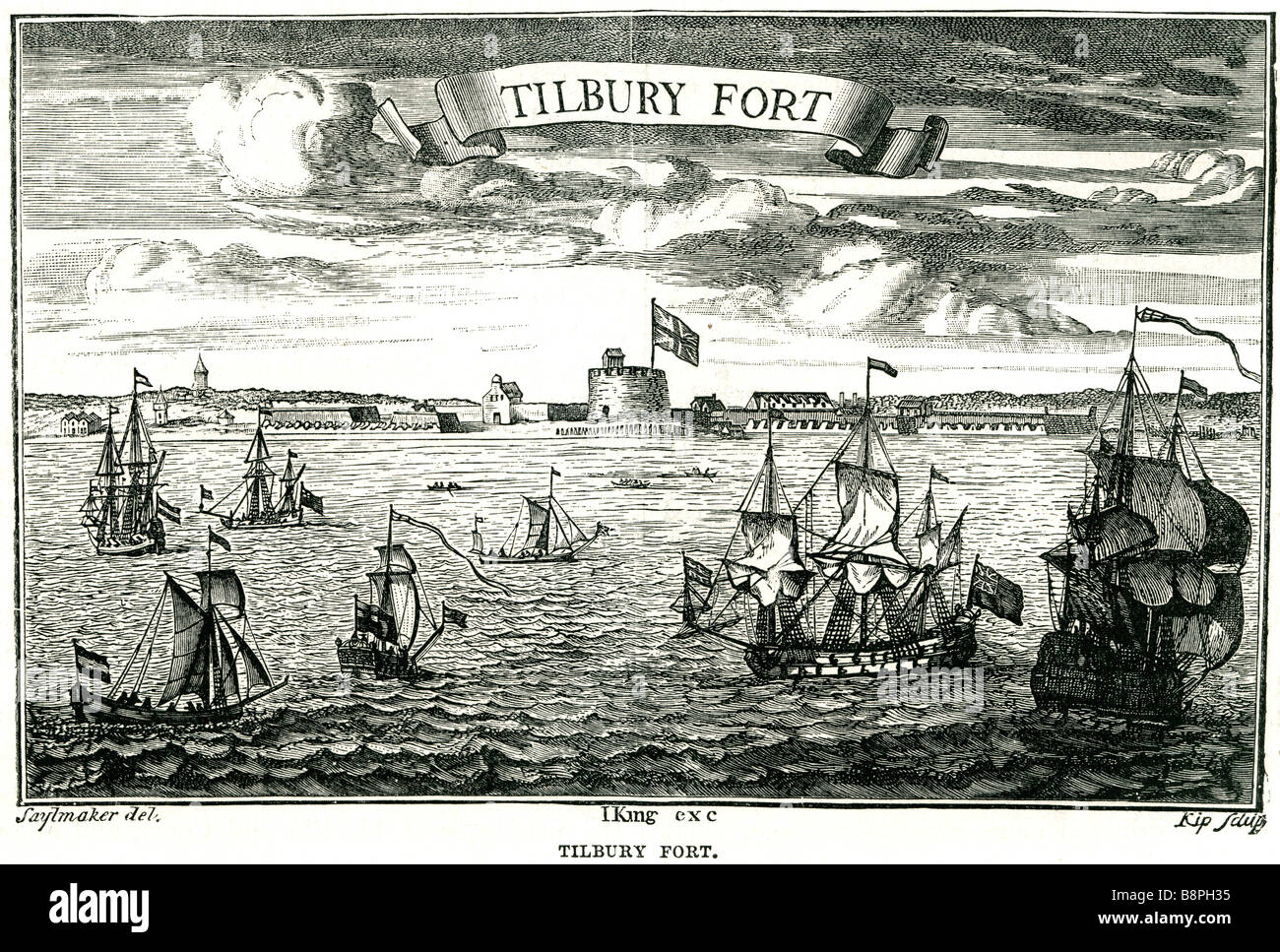 Tilbury Fort Meer Schiffe Marine Verteidigung, dass Burg Kanone Flussmündung port ist Tilbury Fort an der Nordküste, Essex, die Themse Stockfoto