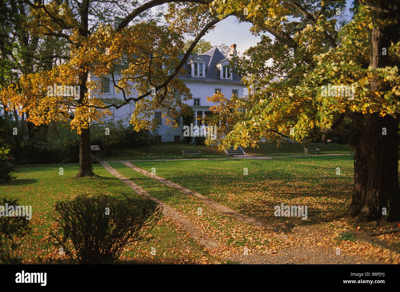 Herbst in Clermont Mansion, Hudson Valley, New York Stockfoto