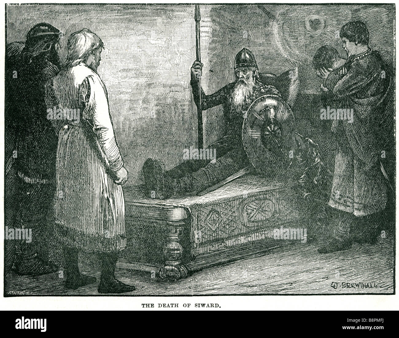 der Tod von Sir Edward heiligen Eduard der Bekenner (c. 1003 – 5 Januar 1066), Sohn von Ethelred das Eiriksson und Emma von Norman Stockfoto