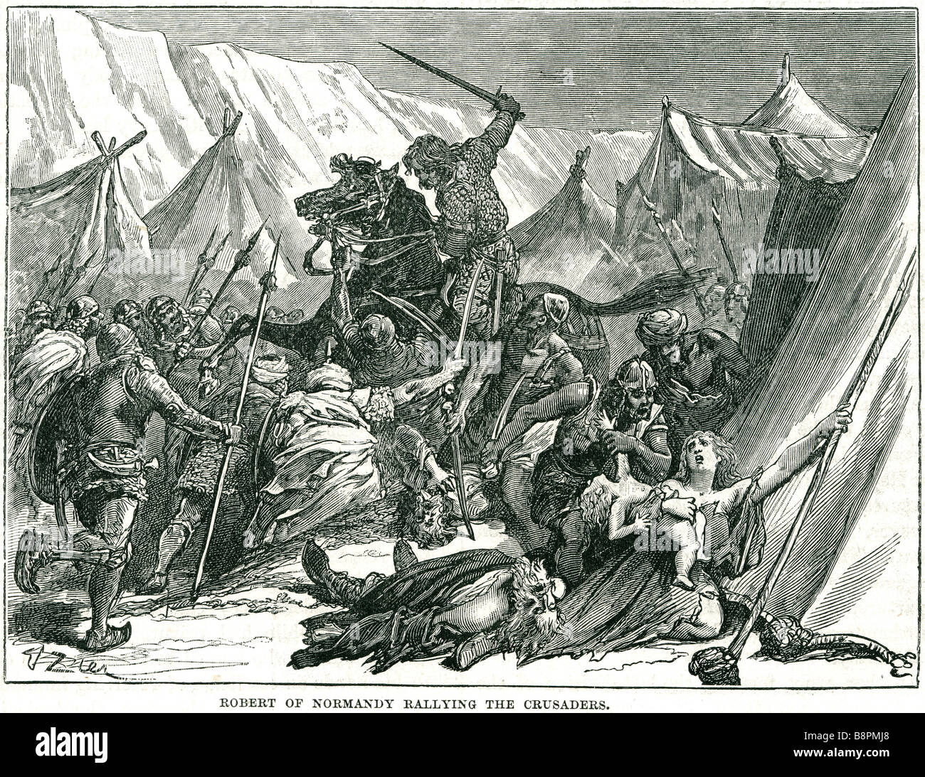 Robert von der Normandie Rallye die Kreuzritter Robert Curthose oder Robert II (c. 1051 oder 1054 – 10. Februar 1134) wurde der Herzog von Norman Stockfoto