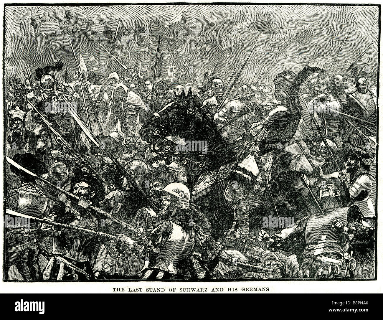 Zuletzt stehen Sie Schwarz und seine deutschen 1487 Schlacht von Stoke Field Stockfoto