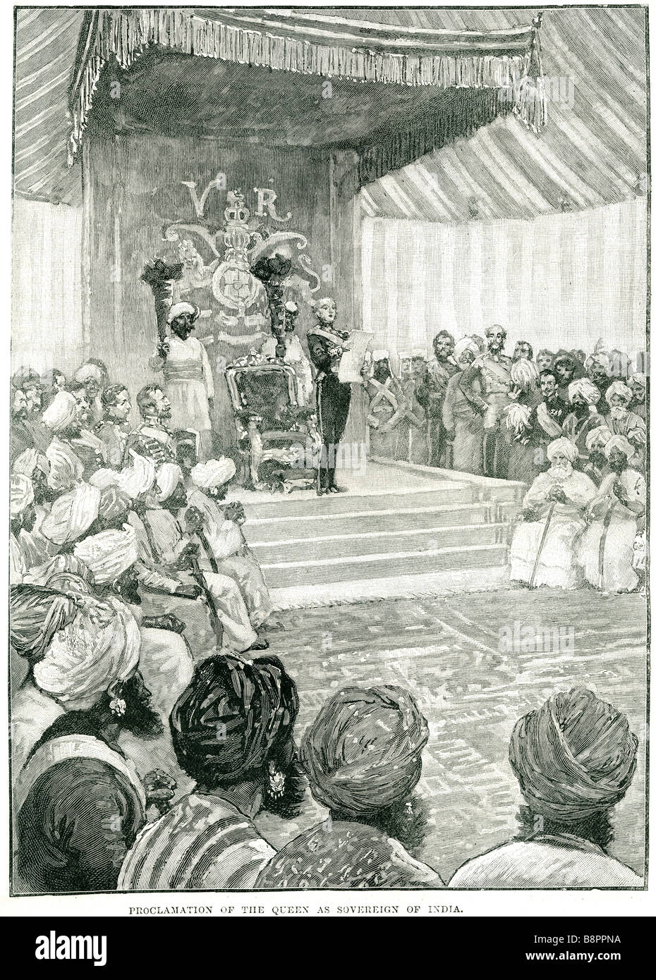 Königin Victoria souveräne Proklamation Indien Kaiserin British Raj Vereinigtes Königreich Großbritannien Irland Stockfoto