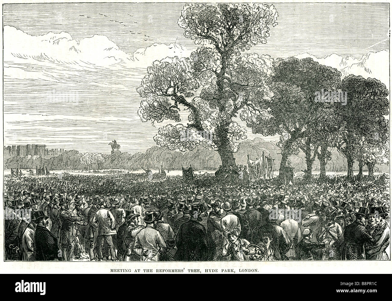 Treffen an der Reformer Baum Hyde Park London 1867 Stockfoto