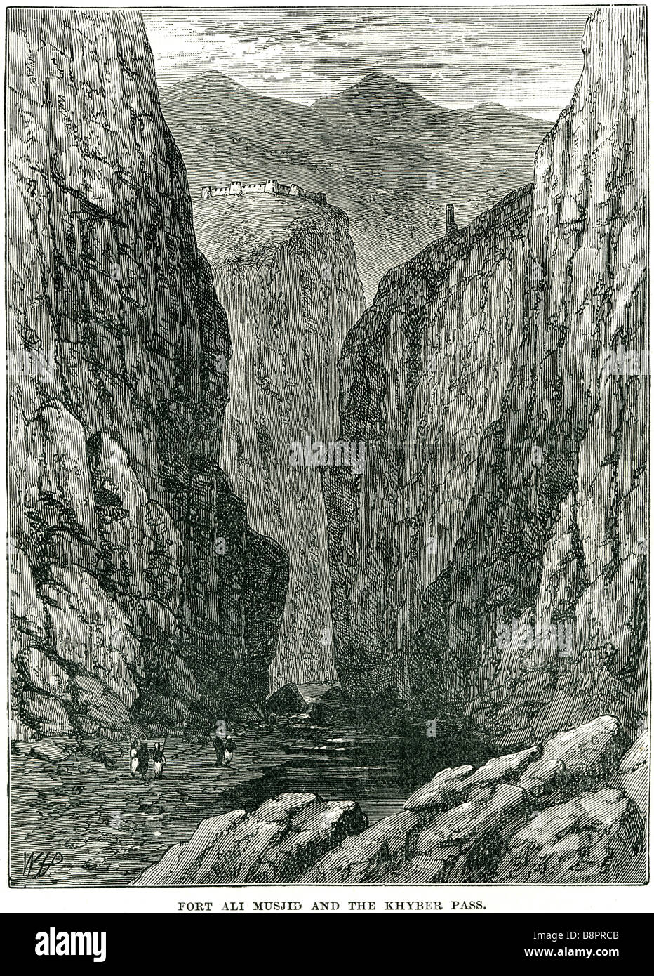 1878 Fort Ali Musjid Khyber-Pass Pakistan Afghanistan strategisches Militär Stockfoto