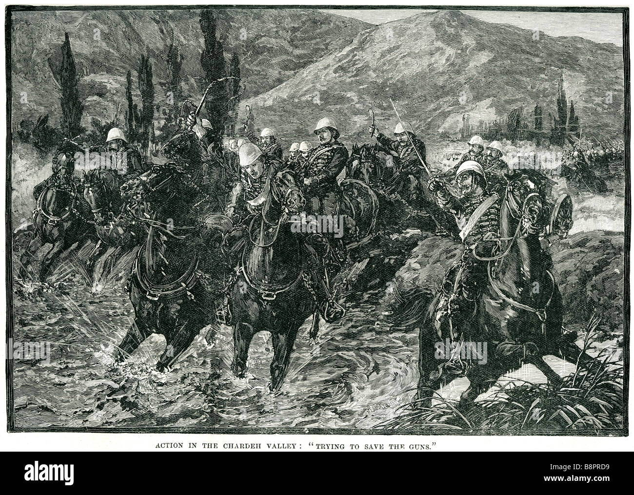 Aktion Chardeh Tal versucht, speichern Sie die Kanonen 1879 Anglo-Afghanischen Krieg Stockfoto