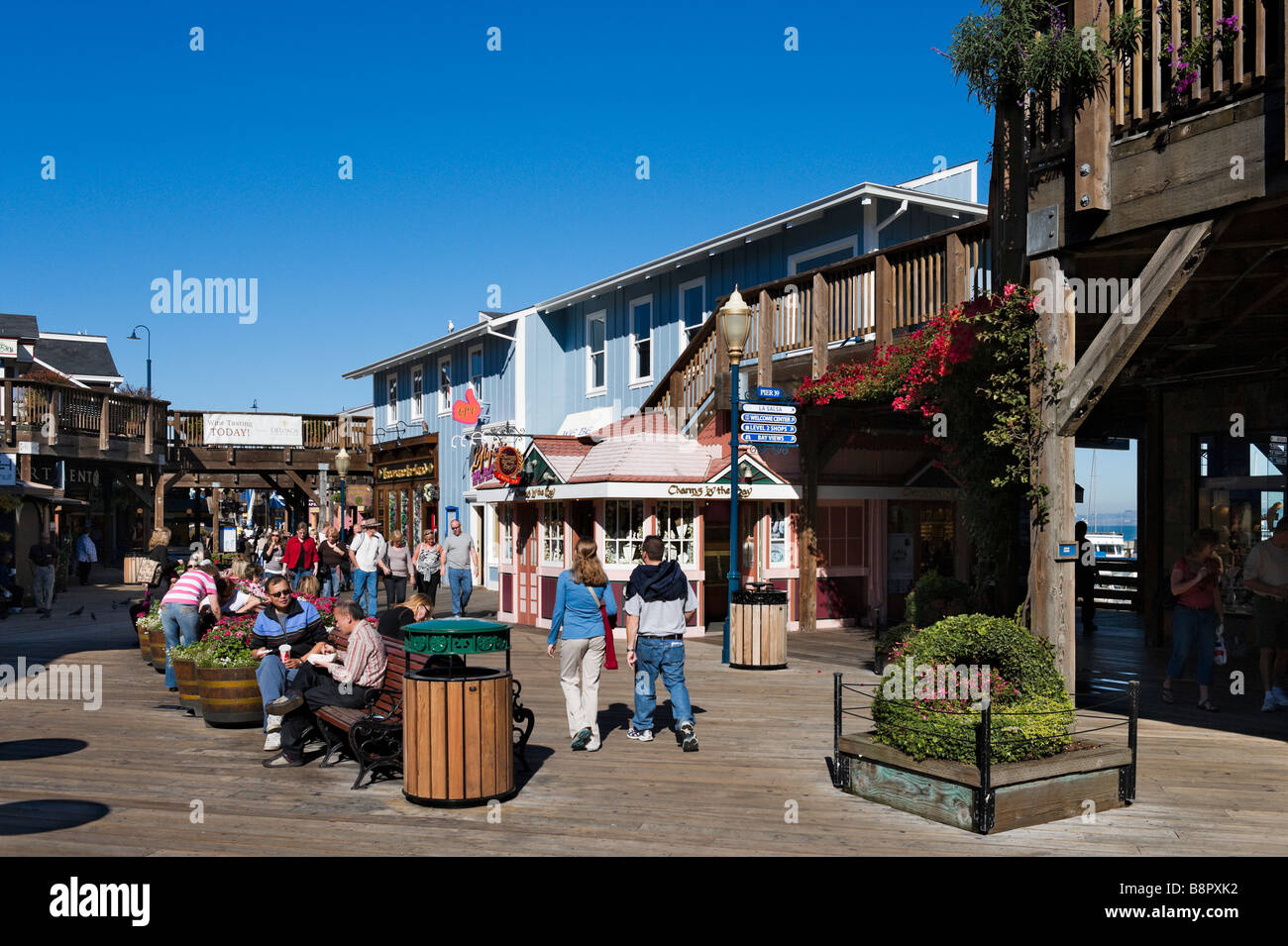 Pier 39 Fishermans Wharf, San Francisco, Kalifornien, USA Stockfoto