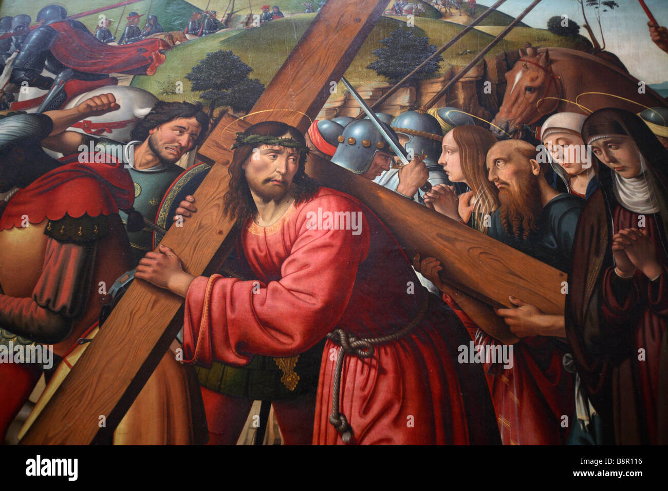 Malerei die Kreuztragung Christi Stockfoto