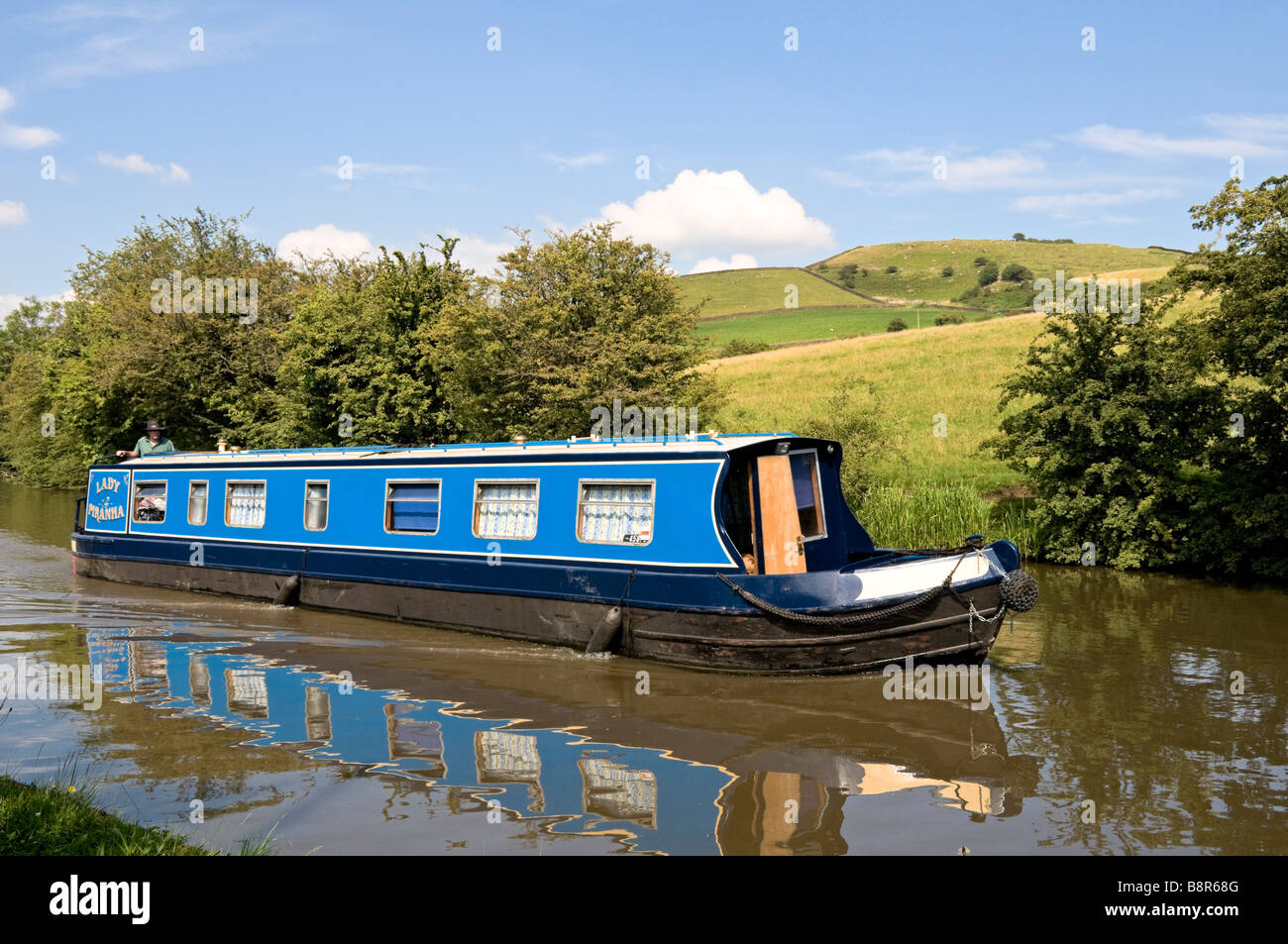 Narrowboat auf der Leeds, Liverpool Canal Skipton Stockfoto