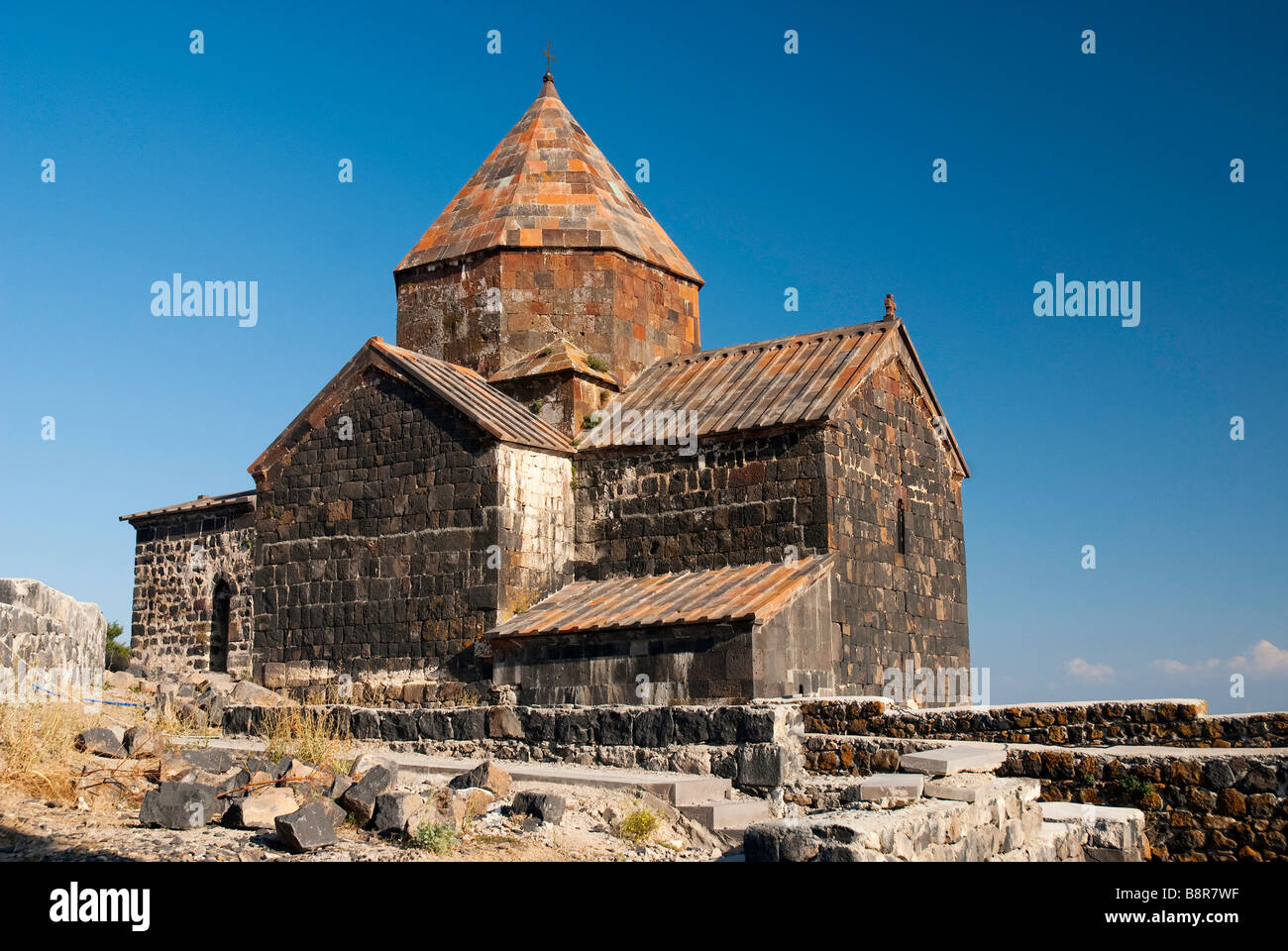 alte christliche Kirche Armenien-Kaukasus Architektur Sewansee Stockfoto
