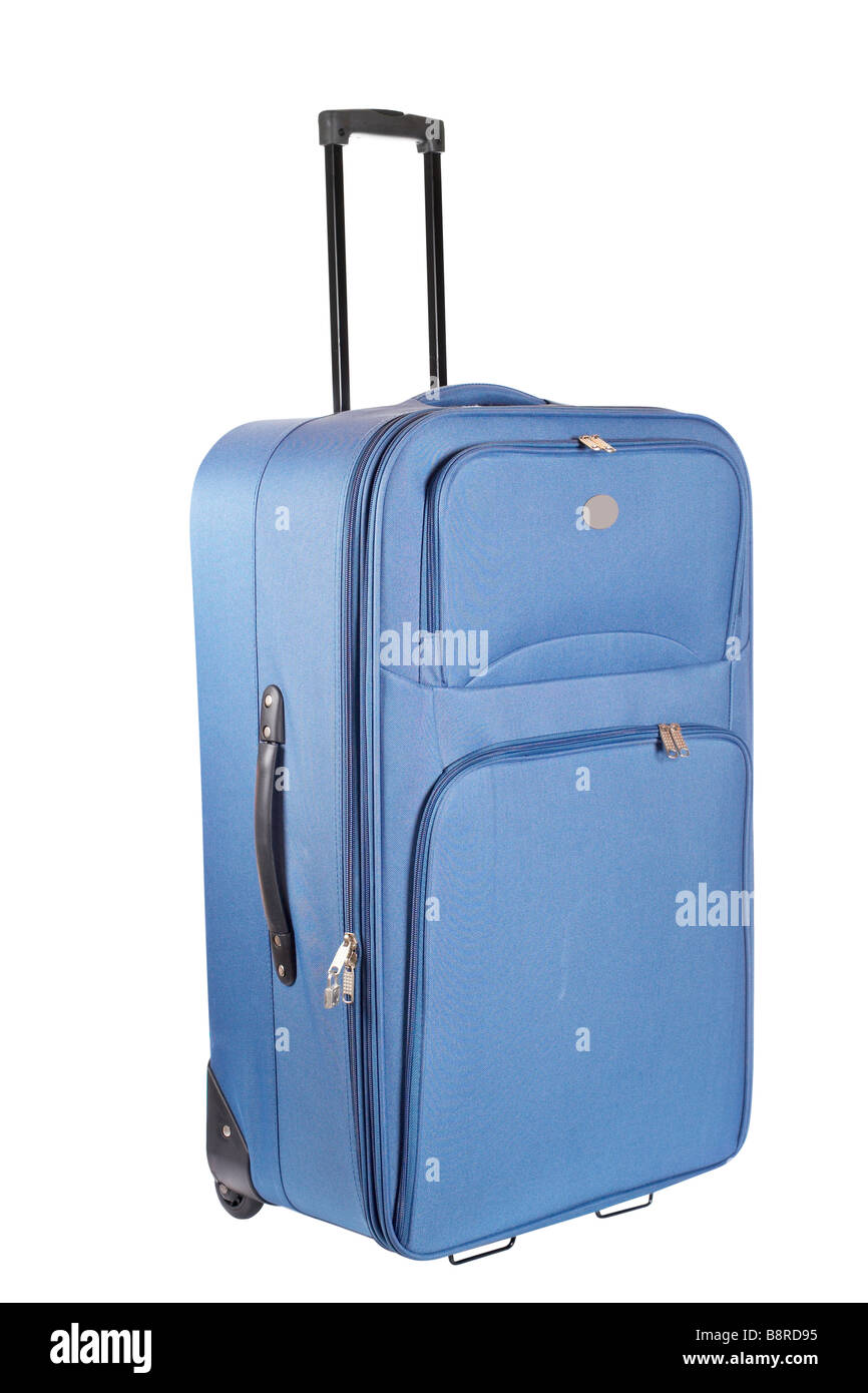 Ein Koffer Trolley isoliert auf weißem Hintergrund Pfad enthalten Stockfoto