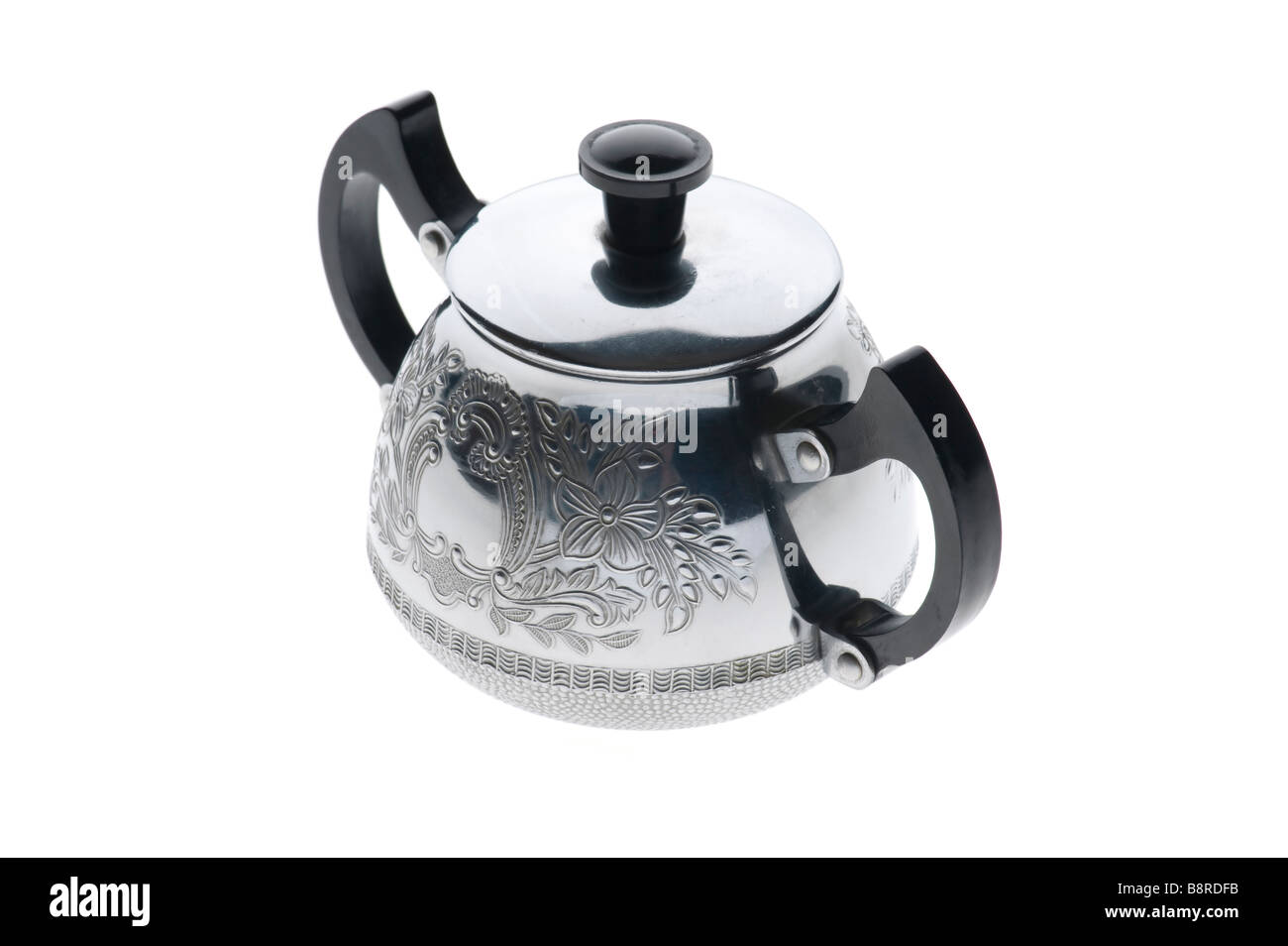 Objekt auf weiße Küche Utensil Metall Teekanne Stockfoto