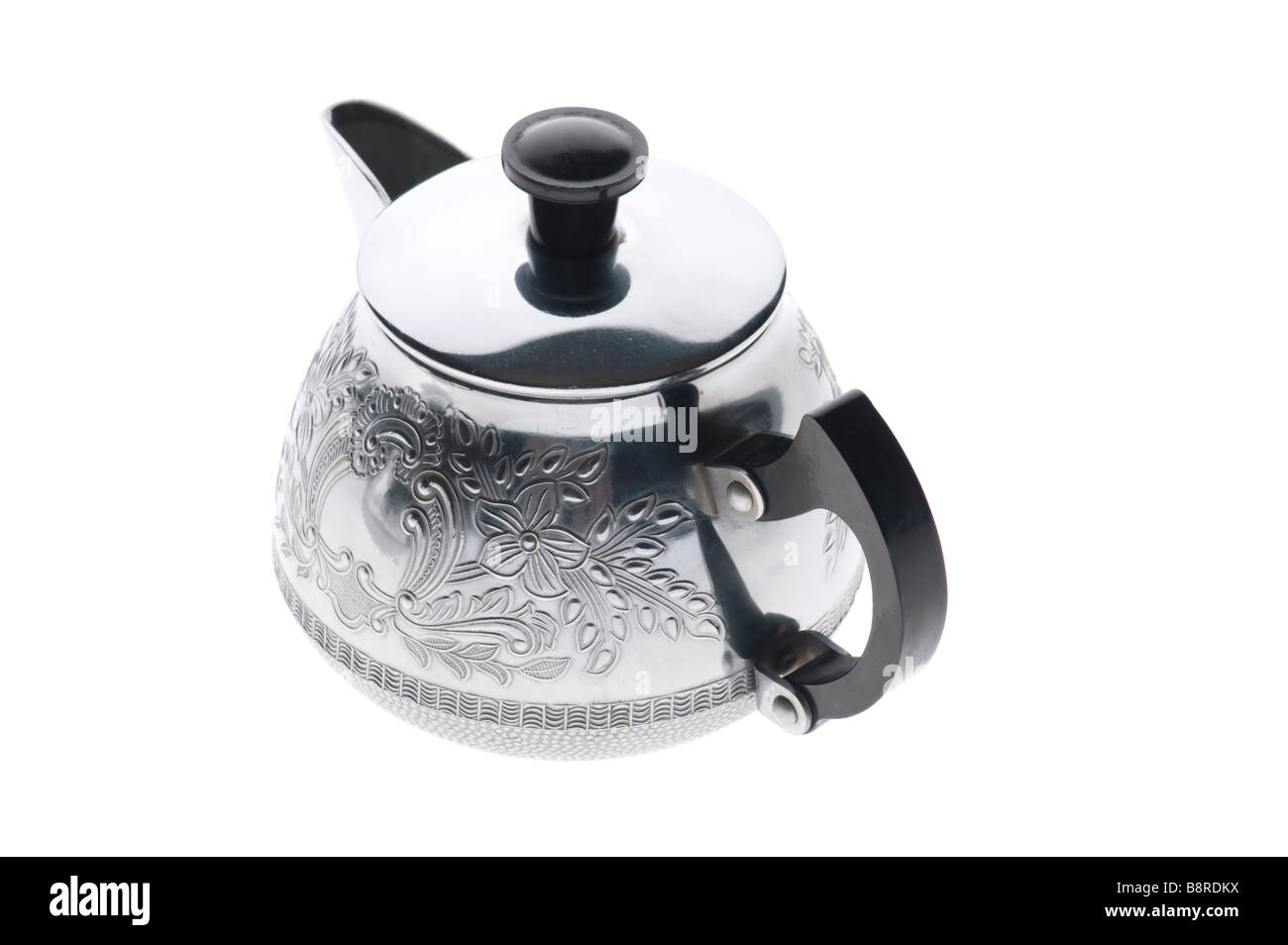 Objekt auf weiße Küche Utensil Metall Teekanne Stockfoto