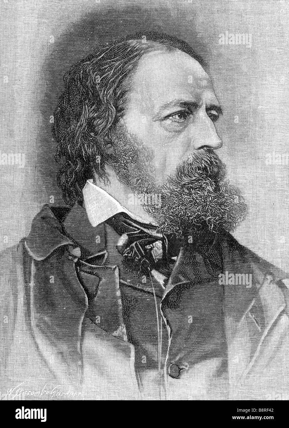 Alfred Lord Tennyson Porträt von W Biscombe Gardner 1849 bis 1919 Stockfoto