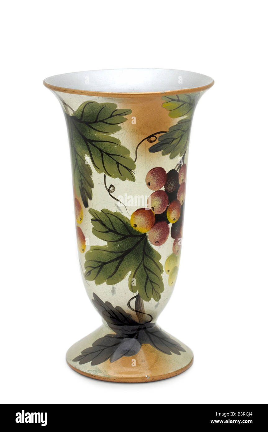 Vase mit Blumen und Obst Muster Stockfoto