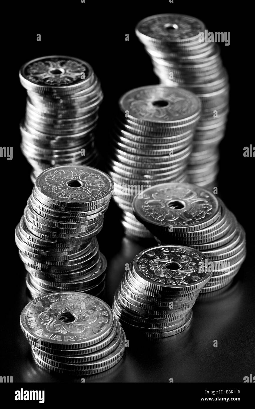 Stapel von Münzen Stockfoto