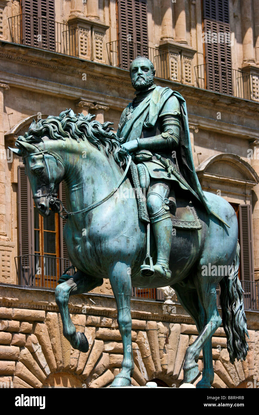 Statue von Cosimo de Medici in Florenz Italien Stockfoto