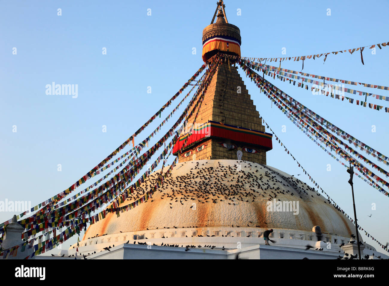 Boudhanath Bodhnath Stupa in Nepal Kathmandu-Tal Stockfoto