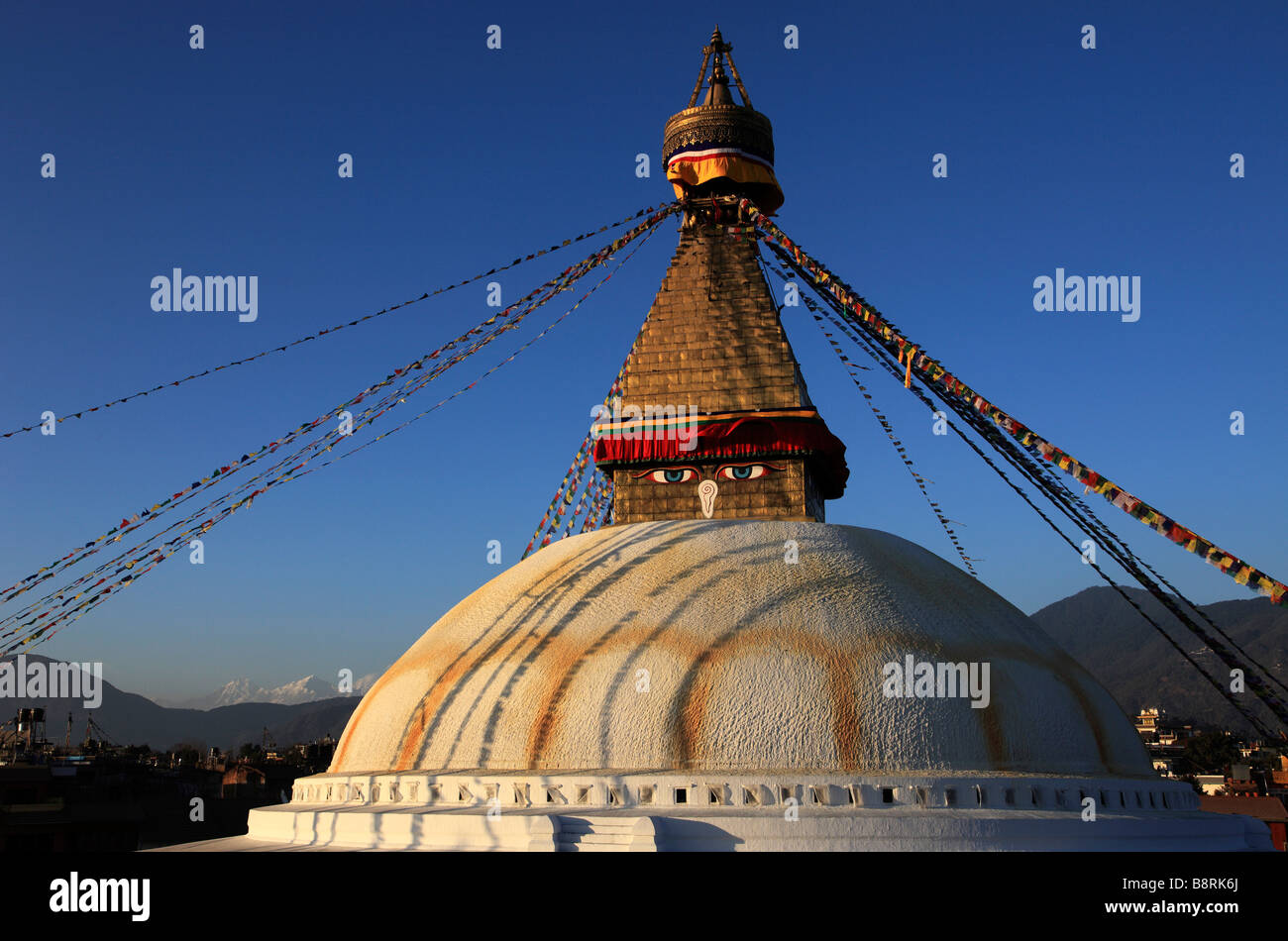 Boudhanath Bodhnath Stupa in Nepal Kathmandu-Tal Stockfoto