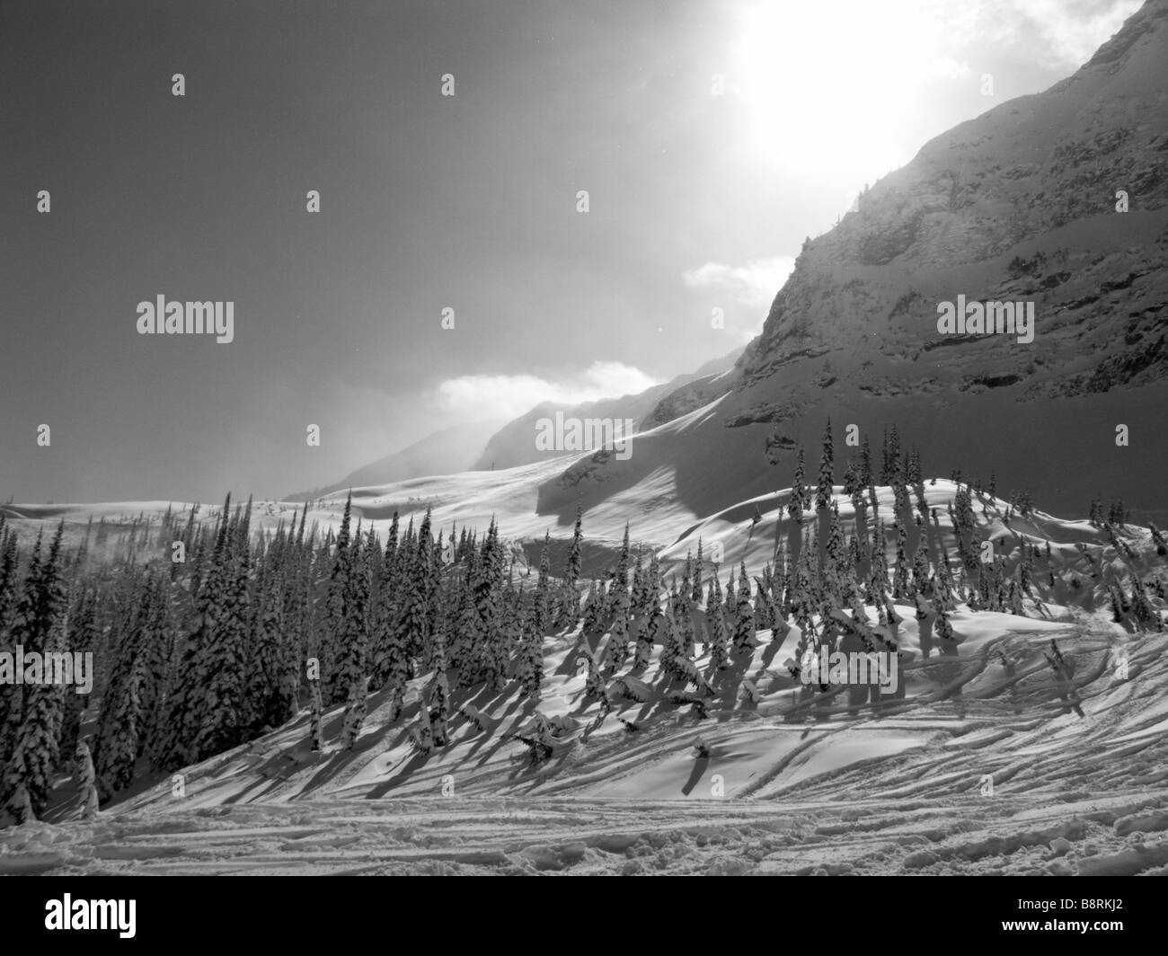 Canadian Mountain Szene Fernie ski Stockfoto