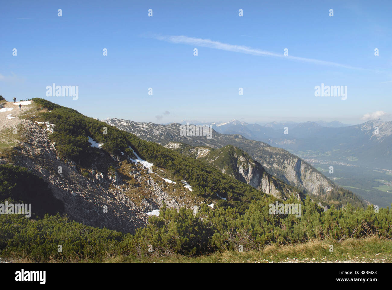 Blick vom Berge in der Nähe von Salzburg in Österreich von den Untersberg. Stockfoto