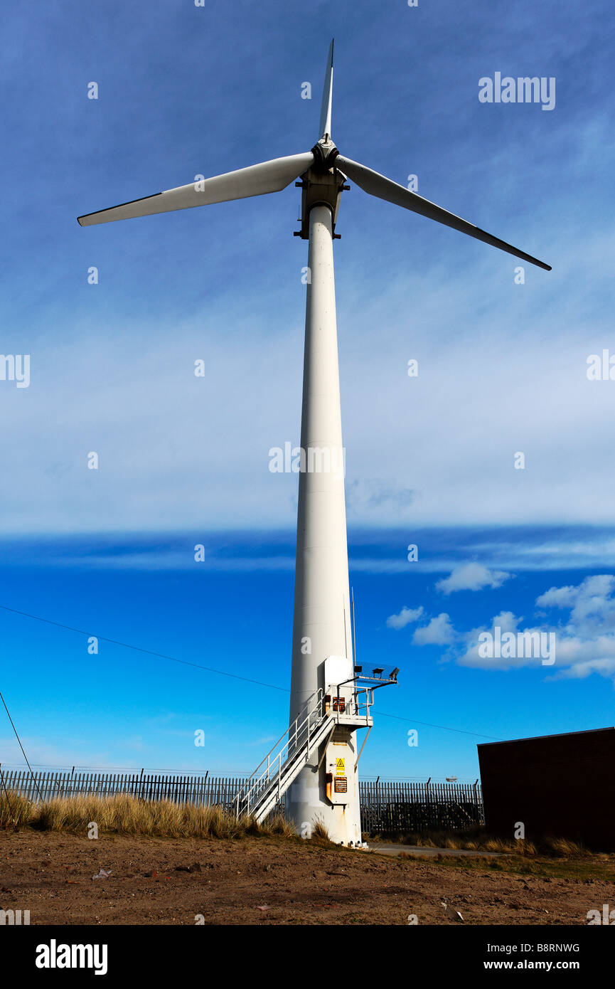 Windturbine in Blyth, Northumberland Stockfoto