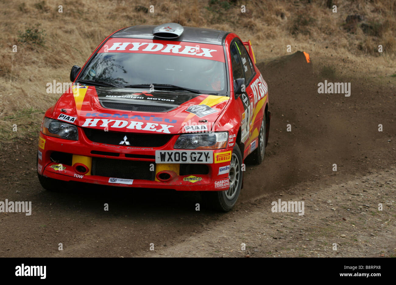 Lauffeuer der Rallye Auto Proforming Rallye Sunseeker 2009 Stockfoto