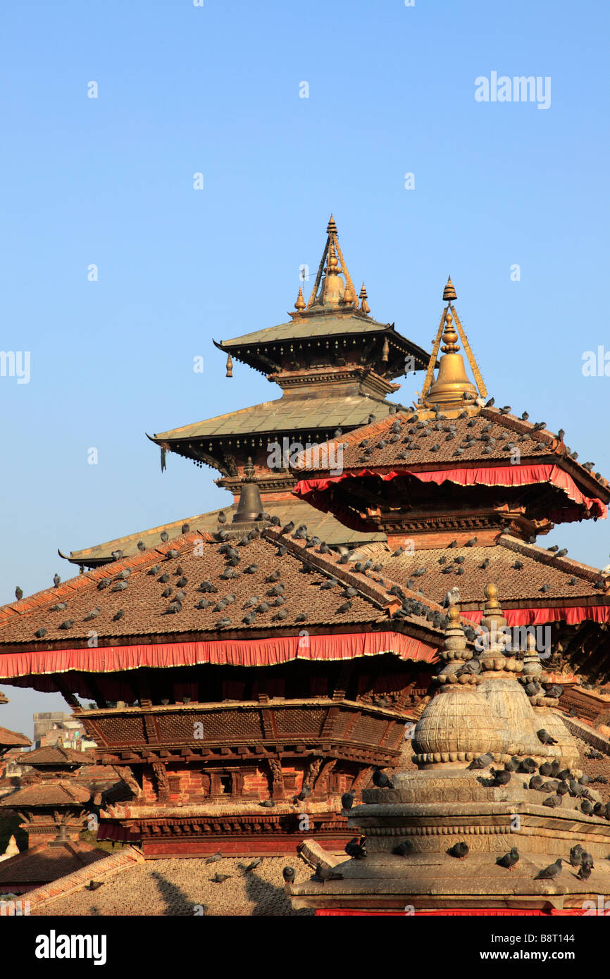 Nepal Kathmandu Durbar Square Tempel Gesamtansicht Stockfoto